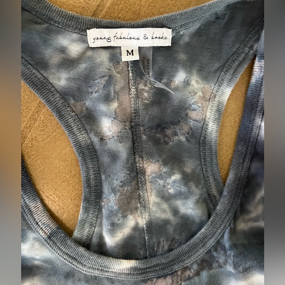 Young Fabulous & Broke Navy and White Tie-Dye Midi Dress - Picture 2 of 5